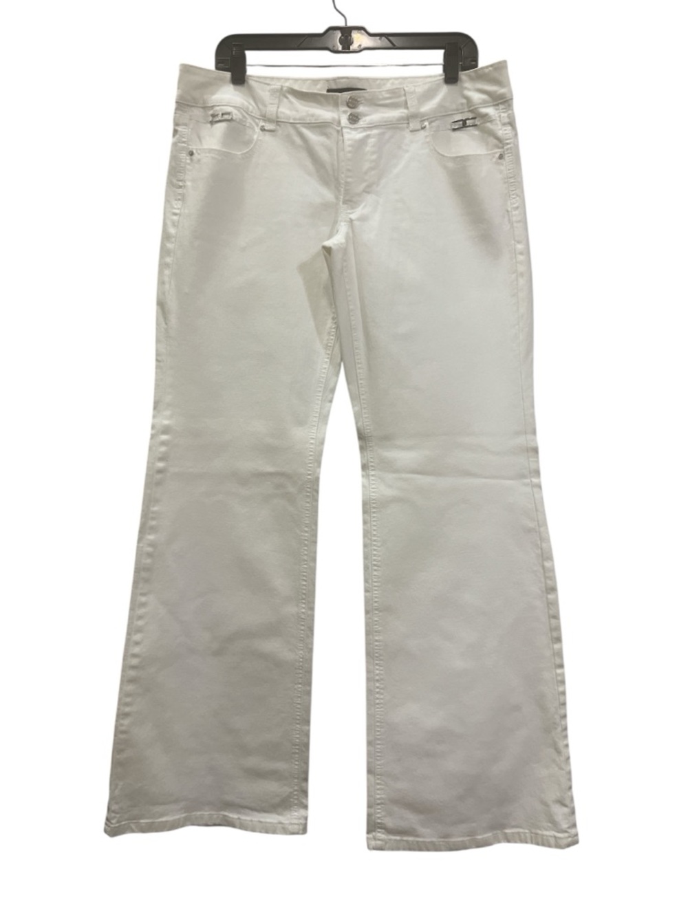White House Black Market Noir Women's White Slight Flare Jeans Size 12R
